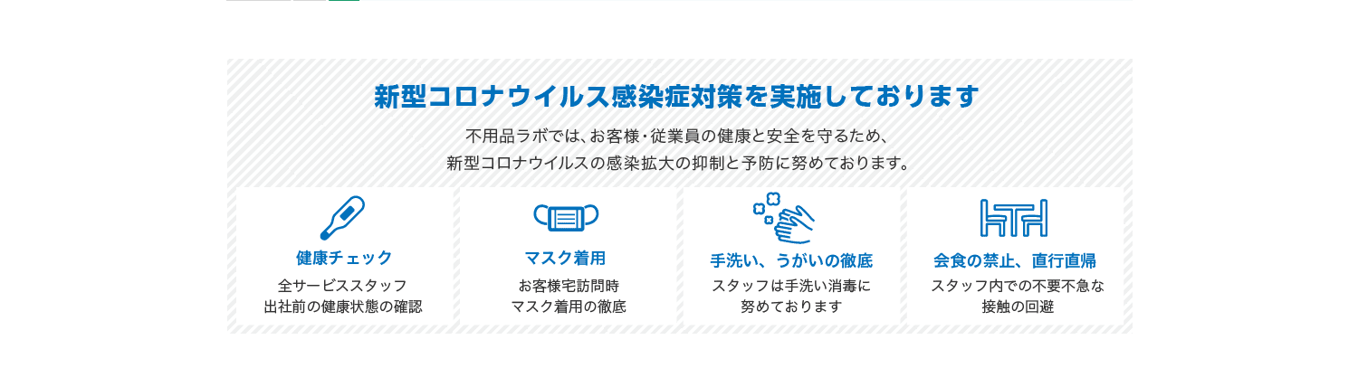 新型コロナウイルス対策を徹底しております